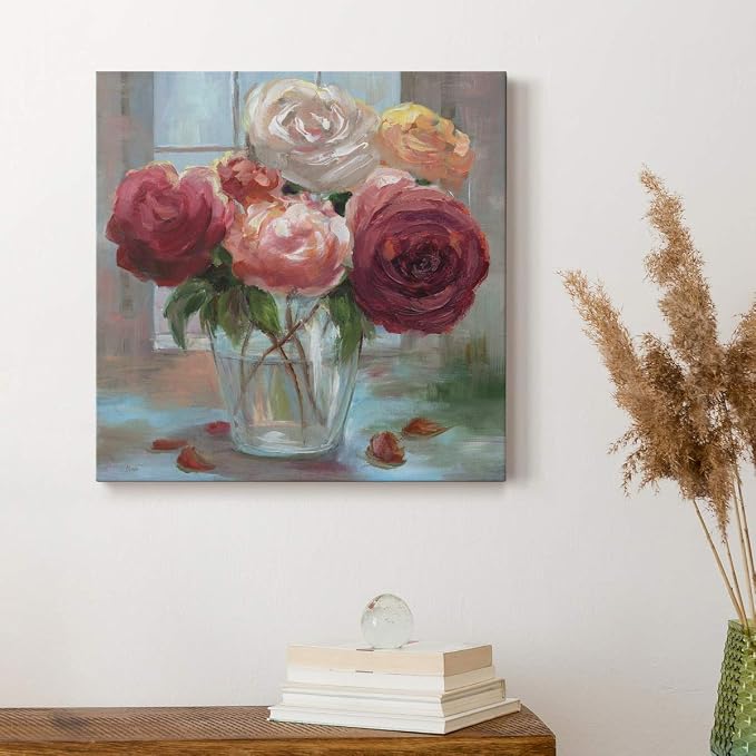 Renditions Gallery Rose Society Wall Art, Premium Gallery Wrapped Canvas Decor, Ready to Hang, 10 in H x 10 in W, Made in America Print