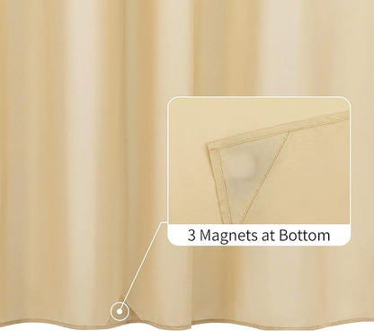 ALYVIA SPRING 72x74 Long Waterproof Fabric Shower Curtain or Liner Khaki | 3 Magnets, Soft Cloth & Hotel Quality, Machine Washable, Light-Weight, Long Size