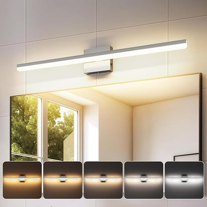 LED Modern Bathroom Light Fixtures 22W Brushed Nickel Vanity Lights Bar 5CCT Dimmable ixture Over Mirror Vanity Light for Bathroom Lighting 31.5 inch ETL Certificated