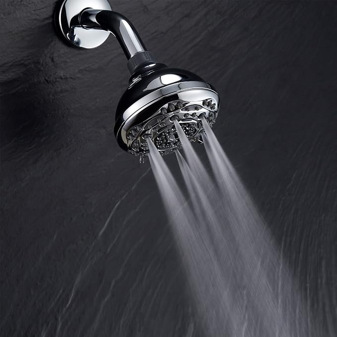7-Function Luxury Shower Head, High Pressure Adjustable Shower Head with Massage Mist and Water Saving Mode for Low Flow Showers- Chrome