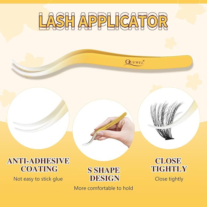 QUEWEL Lash Clusters Kit, 280Pcs 70D+90D 3D Lash Cluster Eyelash Extensions | 10-18mm Lash Clusters Kit with Lash Bond and Seal and Lashes Tweezers Easy DIY at Home (70+90D 3D Kit)