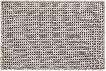 TYUU Waffle Bath Mat, Boho Bathroom Rugs Non Slip, 36x24 Light Grey | Super Absorbent Quick Dry Bath Rug, Non-Slip Backing, Soft Waffle Washable Farmhouse Bathroom Mats, Tub, Shower & Home Decor