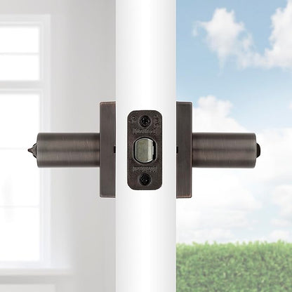 Kwikset Lisbon Square Entry Door Knob with Lock and Key, Secure Keyed Handle Exterior, Front Entrance and Bedroom, Venetian Bronze, Pick Resistant SmartKey Rekey Security and Microban