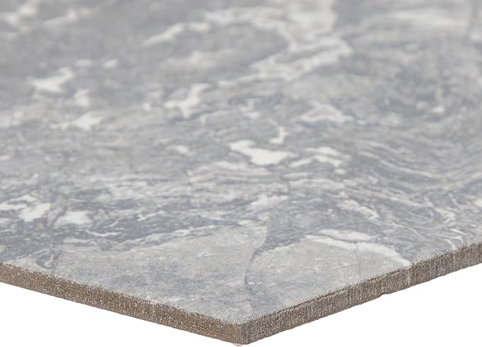 Daltile Perpetuo 8" Hexagon Marble Look Porcelain Floor Tile in Matte Eternal Grey for Kitchen, Bathroom, Living Room Floors | (25 PC Per Carton) (9.37 SQFT Per Carton)