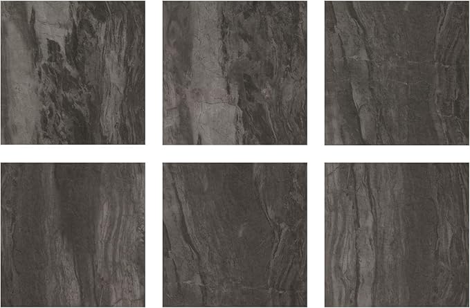 FloorPops FP3328 Raven Peel & Stick Peel and stick floor tiles, Black, 12 inch x 12 inch