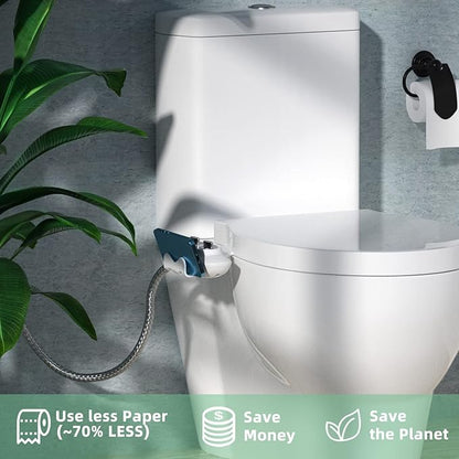 BD158 Ultra-Slim Bidet Attachment for Toilet - Non-Electric Mechanical Bidet Toilet Seat Attachment with Self-Cleaning Nozzle & Adjustable Fresh Water Pressure - Easy DIY Installation, White