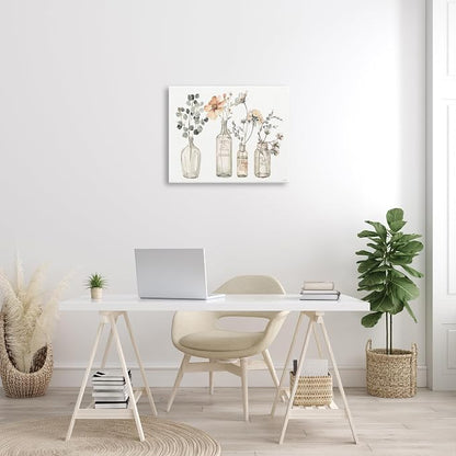 Stupell Industries Antique Floral Bouquets Flowers Glass Jar Painting, Canvas, 24 x 30 | Stupell Industries · By Lisa Audit · Ready to hang · Cottage and shabby chic charm · Made in USA