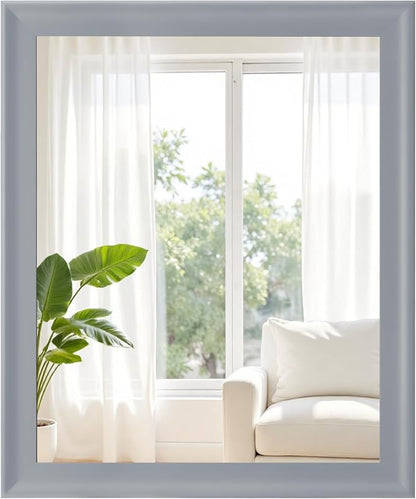 30x36 Inch Rectangular Wall Mirror, Grey Bathroom Vanity Mirrors | Grey Mirror, Tempered Glass, Wall Decor