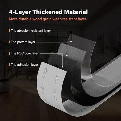 INMOZATA 36 Pack Peel and Stick Floor Tile Waterproof Vinyl Plank Flooring | 54 Sq.Ft, Heat-resistant, Wood Grain Self Adhesive Flooring for DIY Bedroom Living Room Bathroom Kitchen (Natural Gray)