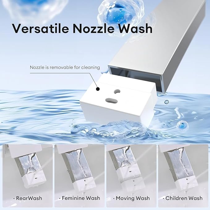 Smart Toilet with Bidet Built In, Bidet Toilet ADA Comfort Height Elongated One-Piece Toilet,Toilet With Bidet 3 Multi-Functional Cleaning Modes Night Light Heated Seat S20