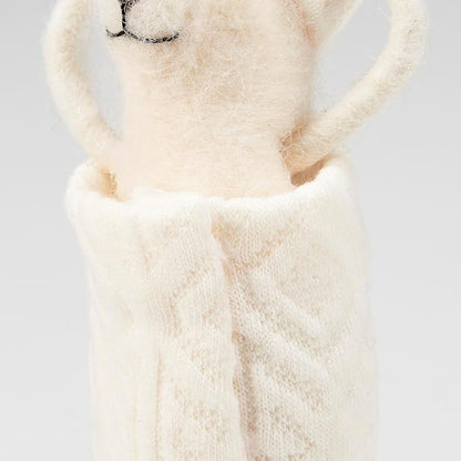 Primitives by Kathy Collectible Critter, Bathtime Mouse Wrapped in a Fabric Bath Towel, Coordinates with Bathroom Decor, Cute Everyday Home Accent or Gift