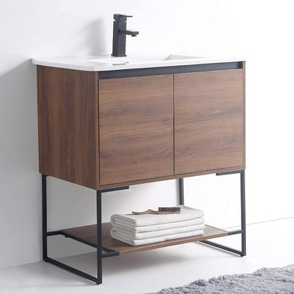 30 Inch Bathroom Vanity with Sink - Modern Knob Free Design, Elegant Space-Saving Solution for Your Bathroom - Durable, Bathroom Vanities for a Contemporary Look - Urbania Collection