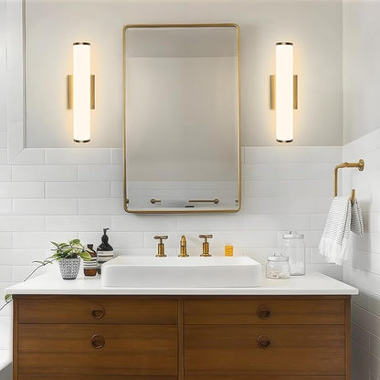 Kalium 16in Modern Wall Sconces, Dimmable Bathroom Vanity Lights, 3000K Warm White LED Indoor Sconces Lighting for Bathroom, Stairs, Living Room, Bedroom. Hardwired.