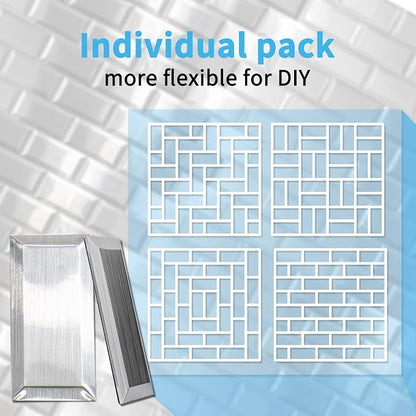 Art3d Peel and Stick Backsplash, Stainless 3D Texture, 3 × 6 in, 100-Pack | Stainless Steel, Self Adhesive, Stainproof, Brushed Finish, Heat-Resistant, Ideal for Kitchen, Stove Zones