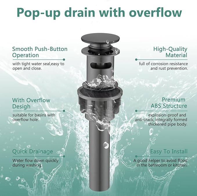 Bathroom Sink Faucet with Pull Out Sprayer, Single Handle Modern Bathroom Basin Faucet with Pop-up Sink Drain Stopper & Deck Plate 1 or 4-inch Centerset 3 Hole, Matte Black