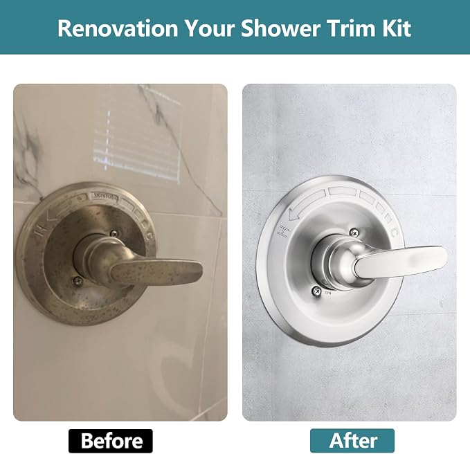 Shower Trim Kit Compatible with Delta 13/14 Series, Shower Cover Plate with Handle (Valve& Catridge Not Inclued) (Brushed Nickel)