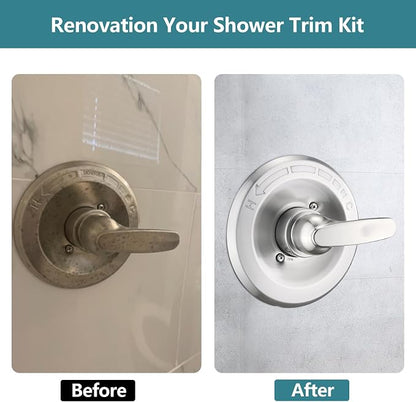 Shower Trim Kit Compatible with Delta 13/14 Series, Shower Cover Plate with Handle (Valve& Catridge Not Inclued) (Brushed Nickel)