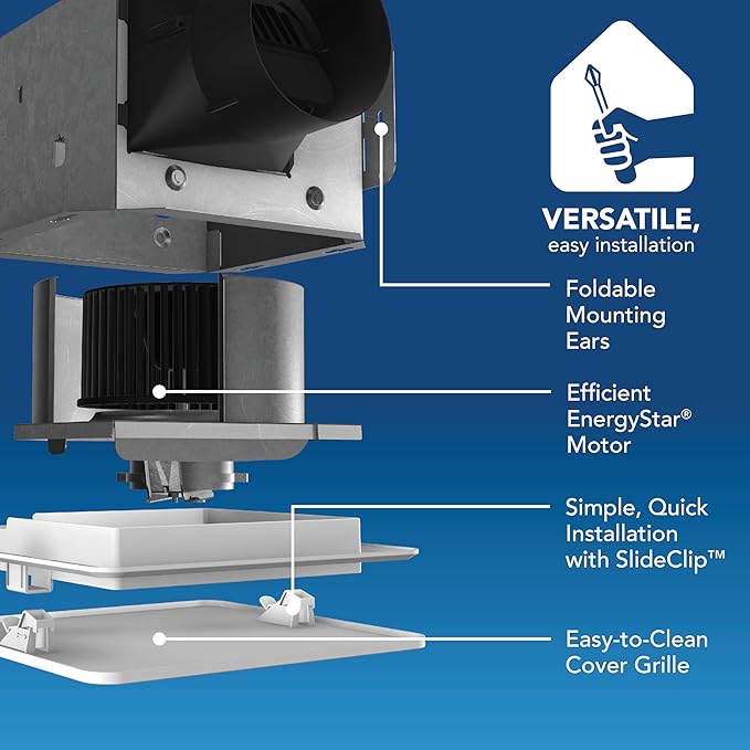 Broan-NuTone® Roomside Series Humidity Sensing Bathroom Exhaust Fan, 80 CFM, ENERGY STAR®