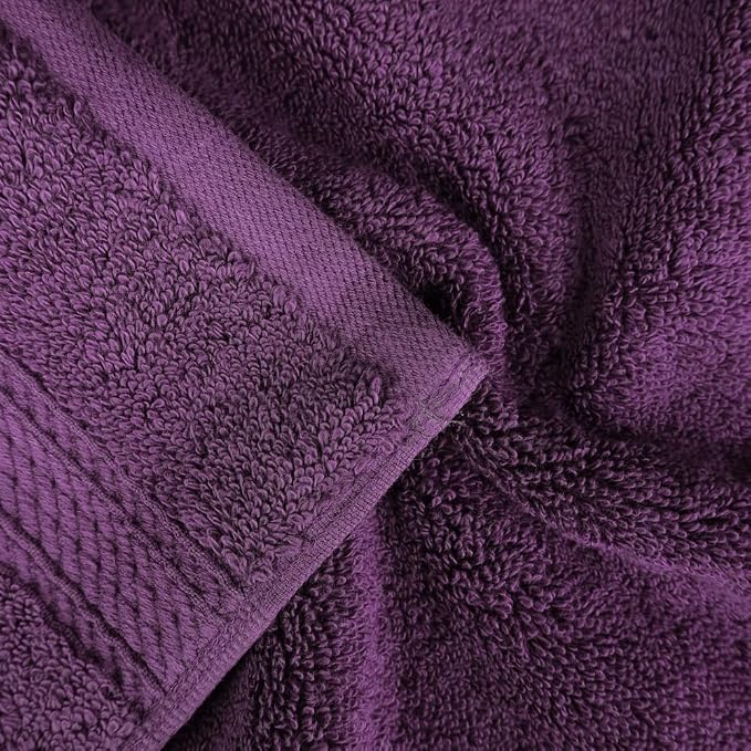 Superior Egyptian Cotton Plush & Absorbent, Face Towel Set of 6, Plum | Quick Dry, Soft Luxury Towel Set, Bath Essentials for Bathroom, Guest Bath, Spa, 2 Piece Face, Madeline Towels