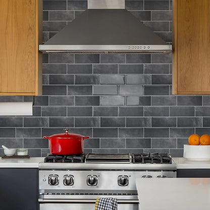 STICKGOO 10 Sheets Subway Tile Peel and Stick Backsplash, Extra Thick 3D Wall Tiles with Commercial-Grade Adhesive for Kitchen, Bathroom, Laundry Room,11.56"x8.38"(Metro Grigio)