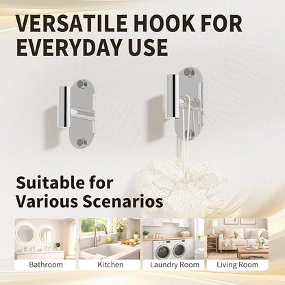 5-Piece Bathroom Hardware Set, Adhesive or Drill Wall Mount, Chrome | Adjustable Towel Bar, Toilet Paper Holder, Towel Ring, 2 Towel Hook, 304 Stainless Steel Bathroom Accessories Set