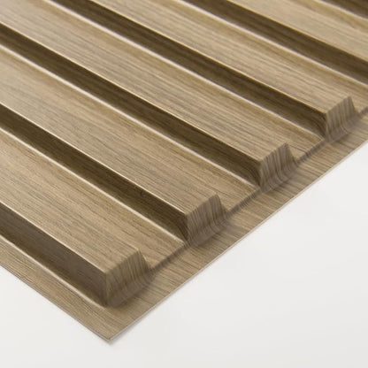 Art3d Fluted Slat 3D Wall Panels, Drop Ceiling Tiles, 6-Pack, Walnut | 24" x 48" , Lightweight, Break-Proof, Compatible with Grid System, Ideal for Home, Commercial Spaces