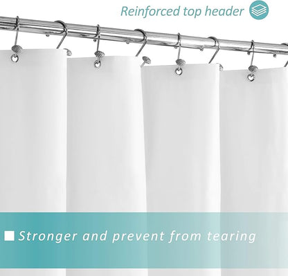 Mrs Awesome 72x96 Extra Long Shower Curtain Liner White | 3 Bottom Magnets,12 Rustproof Grommets,Water Proof Lightweight PEVA,72W x 96H for Bathroom Extra Long Size