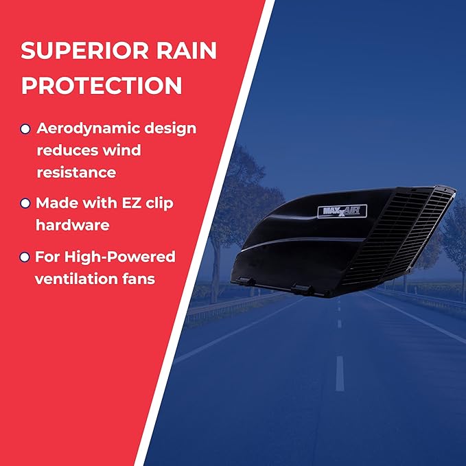MAXXAIR FANMATE 00-955002 Fan/Vent Cover with EZ Clip Hardware, Constant Airflow, Super Tough, Black