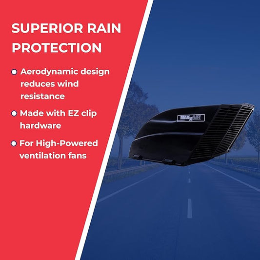 MAXXAIR FANMATE 00-955002 Fan/Vent Cover with EZ Clip Hardware, Constant Airflow, Super Tough, Black