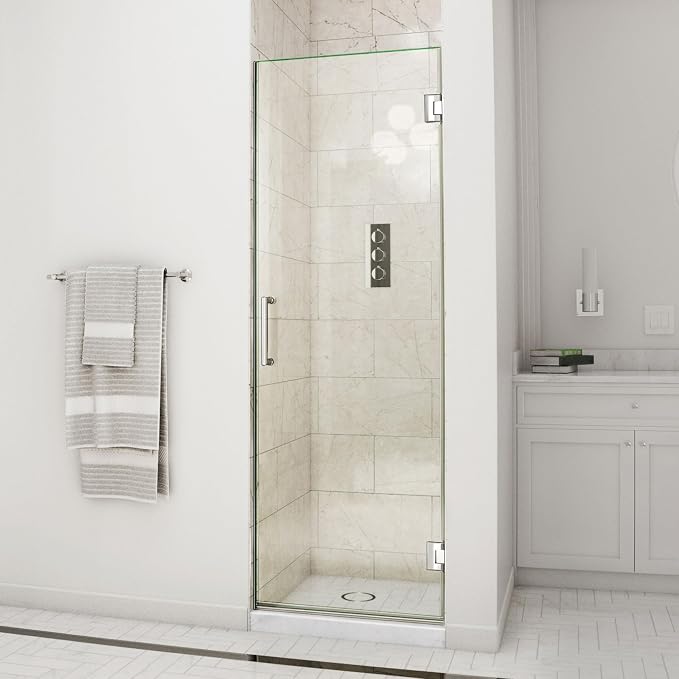 DreamLine Unidoor 24 inch W x 72 inch H Frameless Hinged Shower Door in Chrome