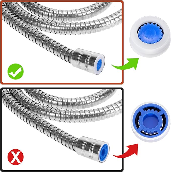 4pcs Shower Head Flow Restrictor, 1.2/1.5/1.8/2.0 GPM | Shower Head Water Saver, Plastic, 0.56 0.54 0.21 in, Universal Size, 14mm Connector
