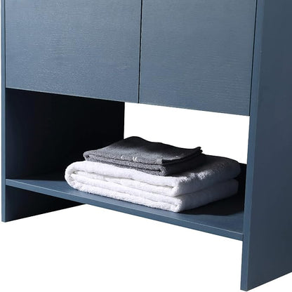 Phoenix 30 Inch Bathroom Vanity with Sink – Modern Design, Soft-Close Doors, Storage Drawers, Durable Build – Navy Blue Vanity for Small Bathrooms (Full Assembly Required)