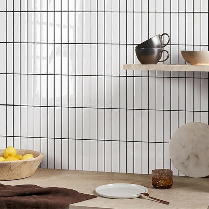 3D Peel and Stick Backsplash Tiles, 10 Pcs 12" x 12", White | Glossy Vinyl Backsplash Sticker for Renter Friendly Kitchen Bathroom DIY Wall Makeover, Cover 10 sq ft，Removable，Waterproof