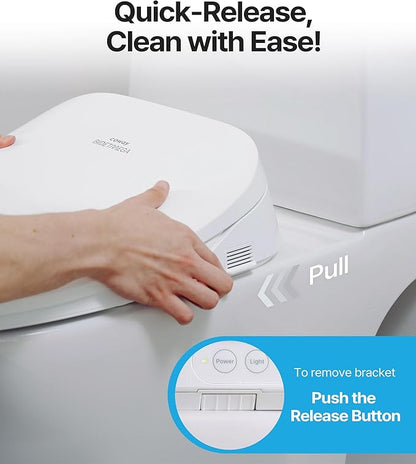 Coway Electronic Bidet Elongated Toilet Seat with Instantaneous Water Heating, Heated Seat and Dryer, Auto Open and Close Lid, Night Light, Deodorizer, Stainless Nozzle, Remote Control 500S