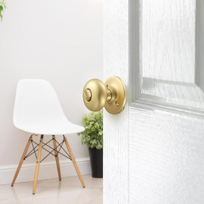 Design House 726968 Cambridge Privacy Bed and Bath Door Knob Satin Gold