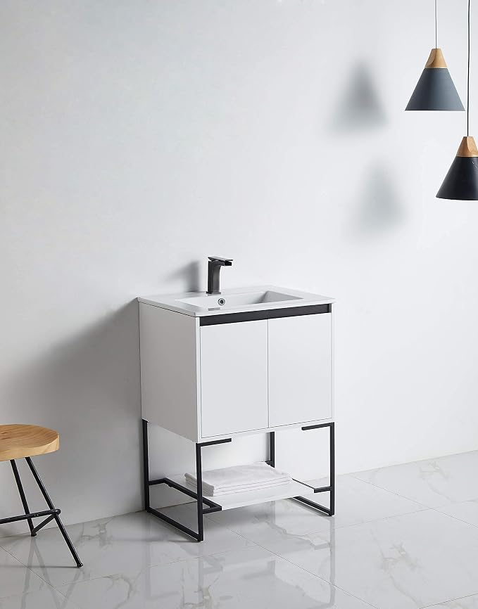24 Inch Bathroom Vanity with Sink - Modern Knob Free Design, Elegant Space-Saving Solution for Your Bathroom - Durable, Bathroom Vanities for a Contemporary Look - Urbania Collection