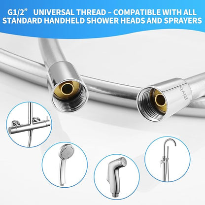 Extra Long Replacement Shower Hose Extension Handheld Shower Head Hose 70 Inches Flexible and Durable with Brass Insert and Nut