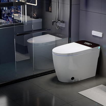 TOTTE Smart Toilet with Bidet, Hands-Free with Auto Open/Close Lid & Self-Cleaning Bowl | Adaptive Warm Water Wash & Heated Seat, Built-in Aroma, One-Piece Elongated Design