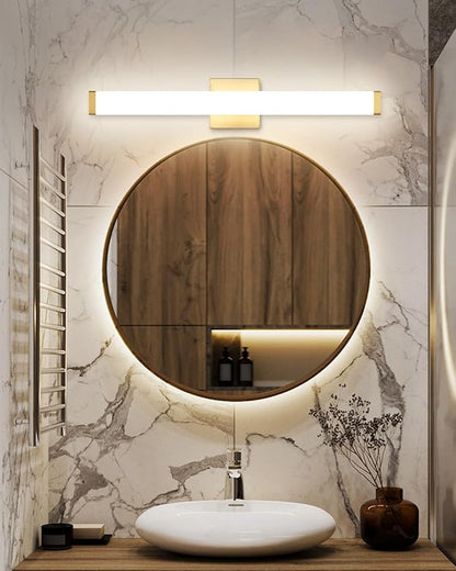 24" LED Bathroom Vanity Light 14W Brushed Brass 4000K Square | Natural White Light,Wall Bar Lighting,Rust & Moisture Resistant, Energy-saving, moisture-proof, for bathroom dresser mirror