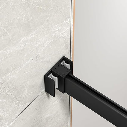 43"-48" W x 76" H Frameless Shower Door,Sliding Shower Door with 5/16"(8MM) SGCC Clear Tempered Glass,Reversible Installation,Nano Explosion-Proof Film,Waterproof Strip,for Bathroom,Matte Black