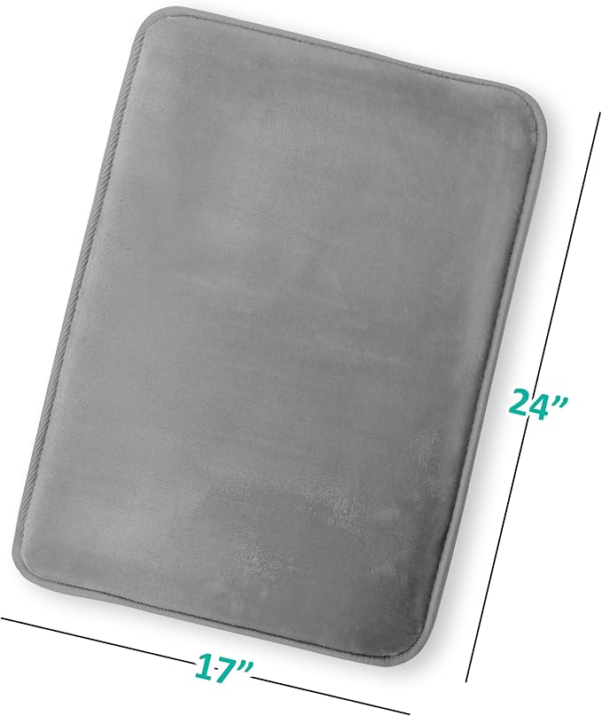 Clara Clark Bathroom Rugs, Velvet Memory Foam Bath Mat, Non-Slip Bath Rugs, Machine Wash, Dries Quickly, Ultra Soft Plush Bath Mats for Bathroom, 17 x 24, Grey