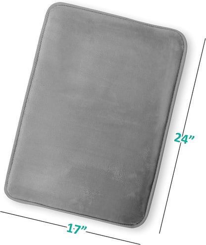 Clara Clark Bathroom Rugs, Velvet Memory Foam Bath Mat, Non-Slip Bath Rugs, Machine Wash, Dries Quickly, Ultra Soft Plush Bath Mats for Bathroom, 17 x 24, Grey