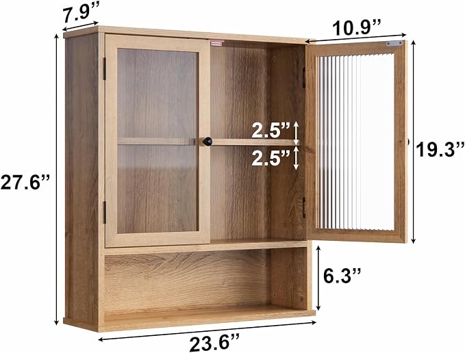 Bathroom Medicine Cabinet, Bathroom Wall Cabinet, Bathroom Cabinet Wall Mount, Medicine Cabinets for Bathroom with Glass Door