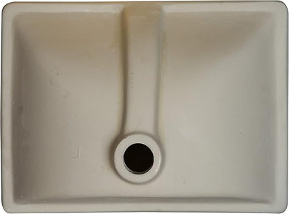 MSI 18.5” (L) x 13.75” (W) x 8.0” (H) Rectangle Porcelain Ceramic Undermount Bathroom Vanity Vessel Sink, White