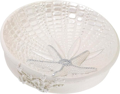 Avanti Linens - Soap Dish, Seashell Inspired Bathroom Accessories, Guest Bathroom Essentials (Sequin Shell Collection)