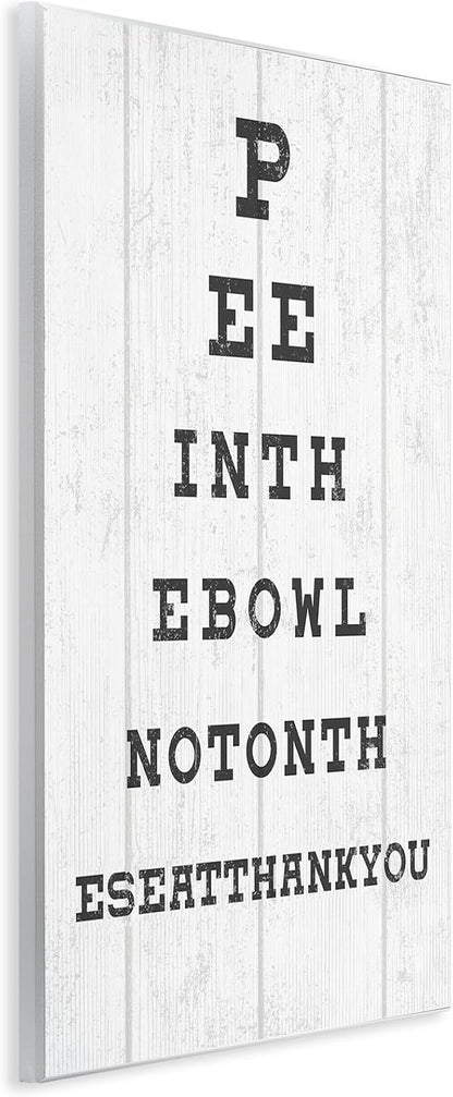 Bathroom Humor Eye Chart Sassy, 13 x 19 Inch Mounted Print on Wall Plaque | Stupell Industries · By Lil' Rue · Ready to hang · Fun gift for bath and laundry spaces · Made in USA
