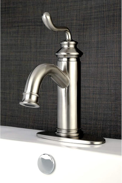 Fauceture LS5418RL Royale Single-Handle Bathroom Faucet with Push Pop-Up, Brushed Nickel