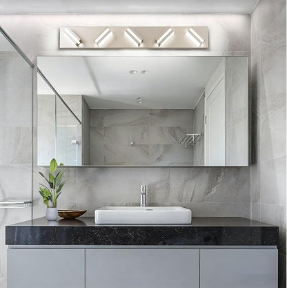 Bathroom Lights Fixtures Over Mirror, 360°Rotate Modern LED Vanity Lights for Bathroom, 40W Dimmable & High CRI Acrylic Wall Lighting, No Assembly Required (Brushed Nickel, 5-Light, 30 Inch)