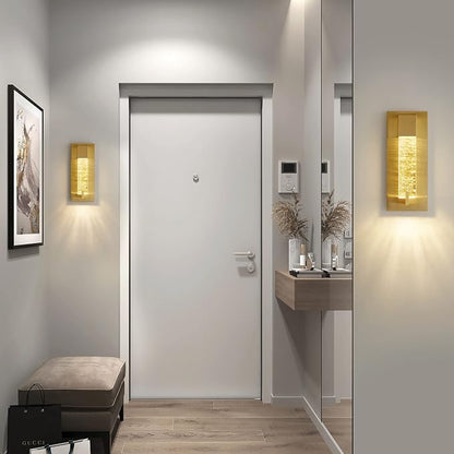 WOSHITU LED Wall Sconce Light: 11 Inch Gold Modern Sconces Wall Lighting 3000K Dimmable Crystal Wall Lamps Indoor Bathroom Sconce Wall Mount Light Fixtures for Living Room/Bedroom/Hallway