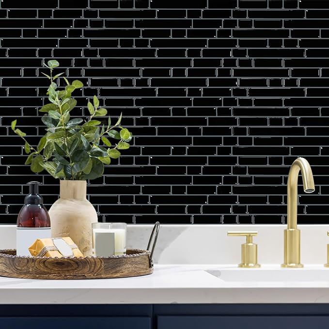 STICKGOO Peel and Stick Backsplash - 10 Sheets of 12”×12” - 3D Self Adhesive Peel and Stick Tile Backsplash for Kitchen & Bathroom